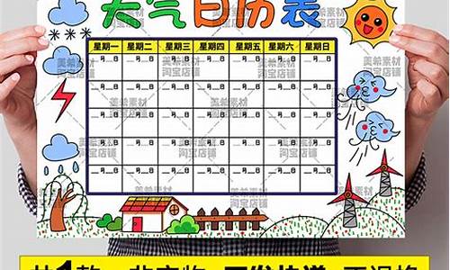 幼儿园一周天气预报表怎么写_幼儿园一周天气记录表